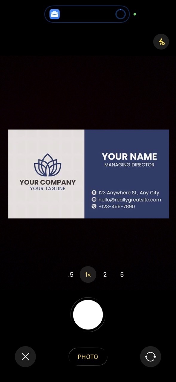 Scan your business card